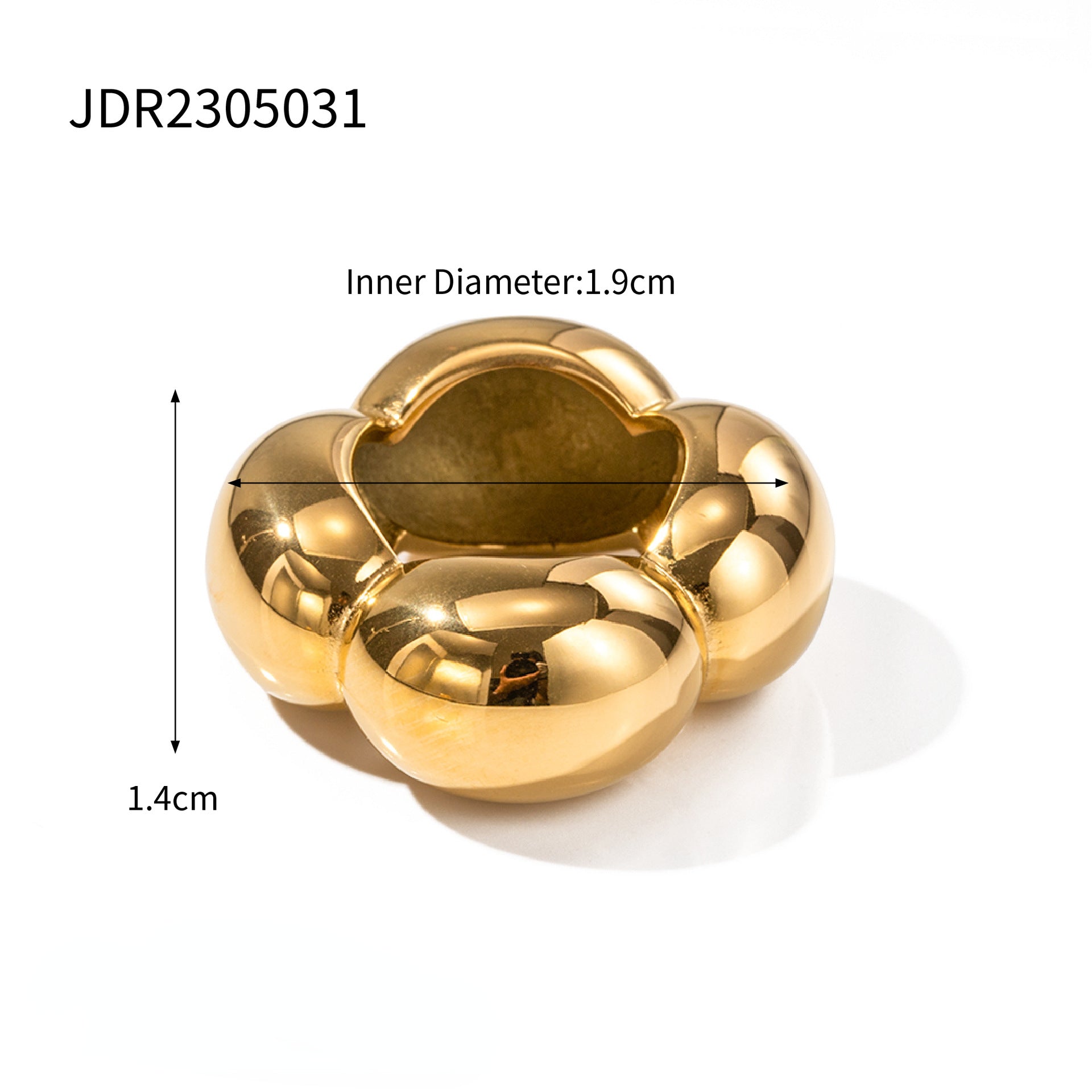 Wholesale 18K Gold Stainless Steel Closed Ring